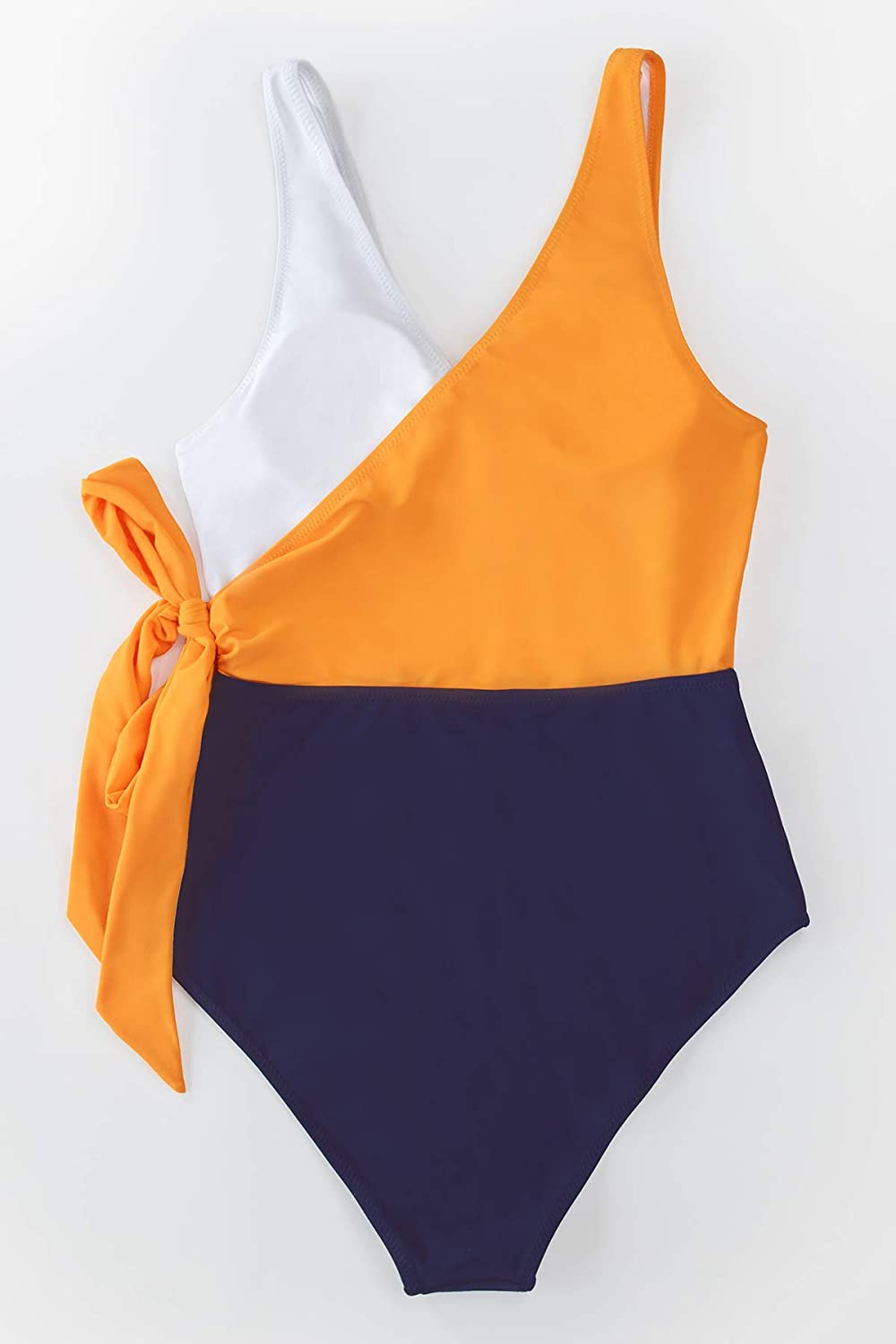 CUPSHE Women's One Piece Swimsuit Knotted Color Block Bathing Suit