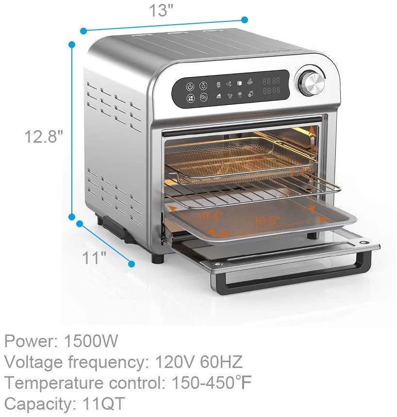 Air Fryer Toaster Oven Combo 8-in-1 Countertop Rotisserie & Dehydrator - JOY2ESpree