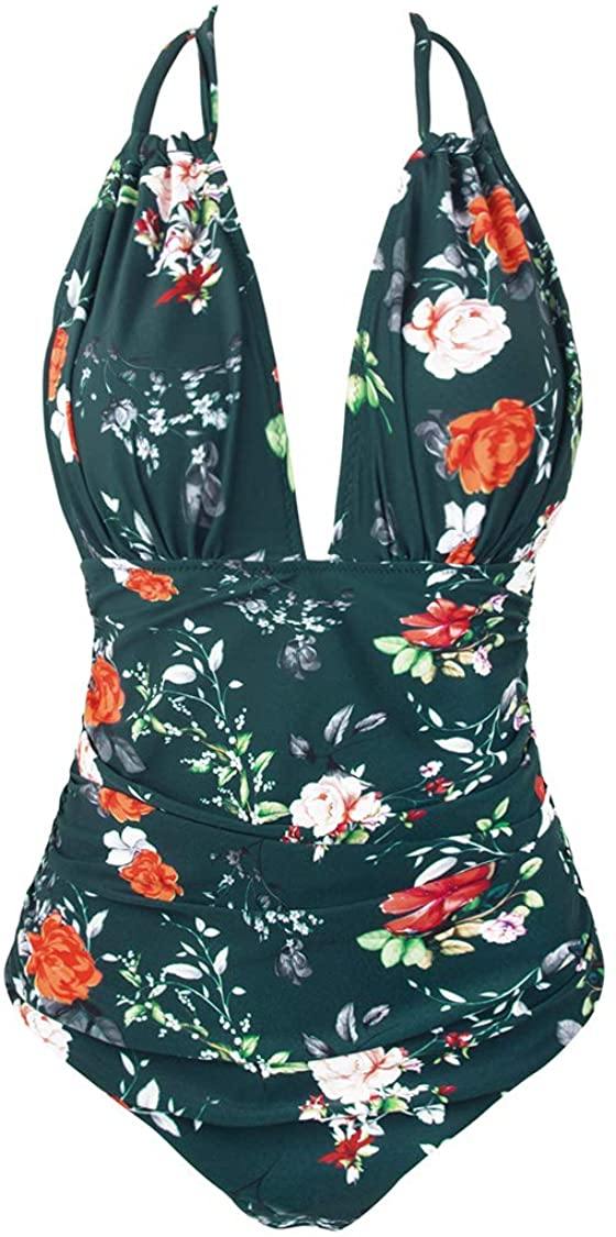 CUPSHE Women's One Piece Swimsuit Halter Tummy Control Multiway Swimwear Bathing Suits - JOY2ESpree