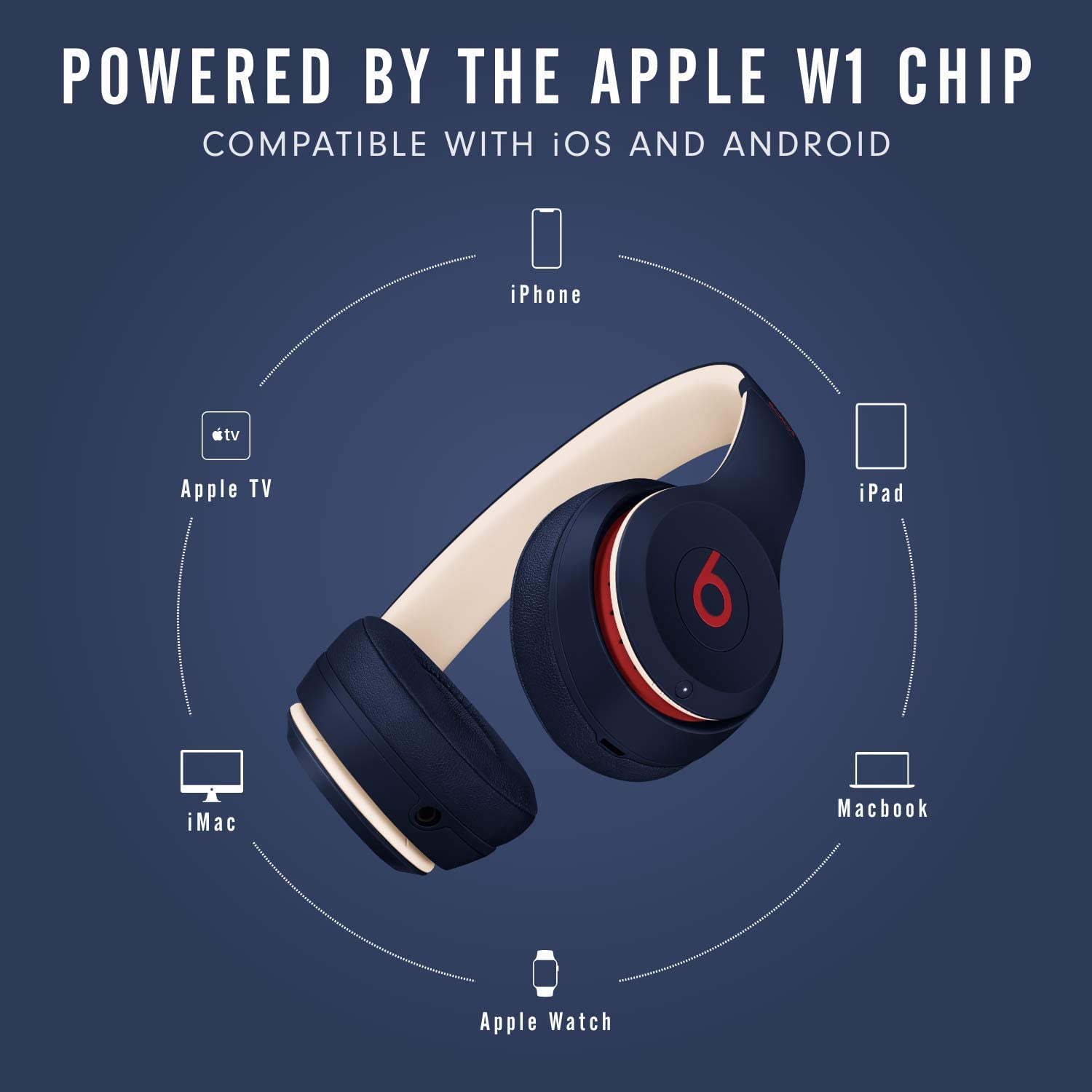 Beats Solo3 Wireless On-Ear Headphones - Apple W1 Headphone Chip, Class 1 Bluetooth, 40 Hours of Listening Time, Built-in Microphone - Satin Gold