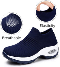 
                        
                          Load image into Gallery viewer, STQ Slip On Breathe Mesh Walking Shoes Women Fashion Sneakers Comfort Wedge Platform Loafers
                        
                      