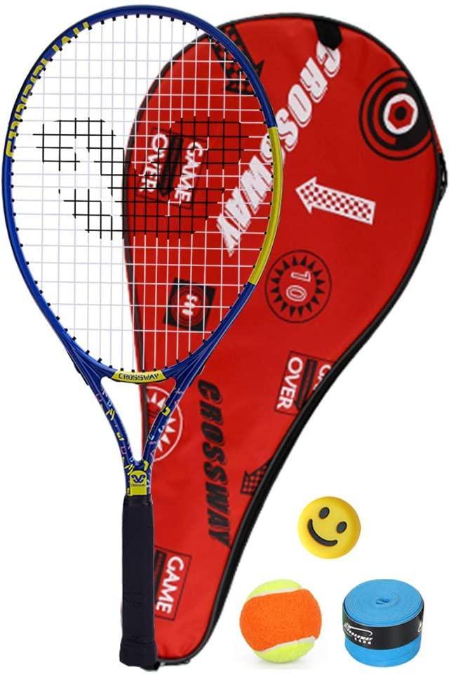 Crossway Sports 23" 25" Junior Tennis Racket 23 Inch 25 Inch Racquet Prestrung Aluminum w/ Youth Foam Training Ball - JOY2ESpree