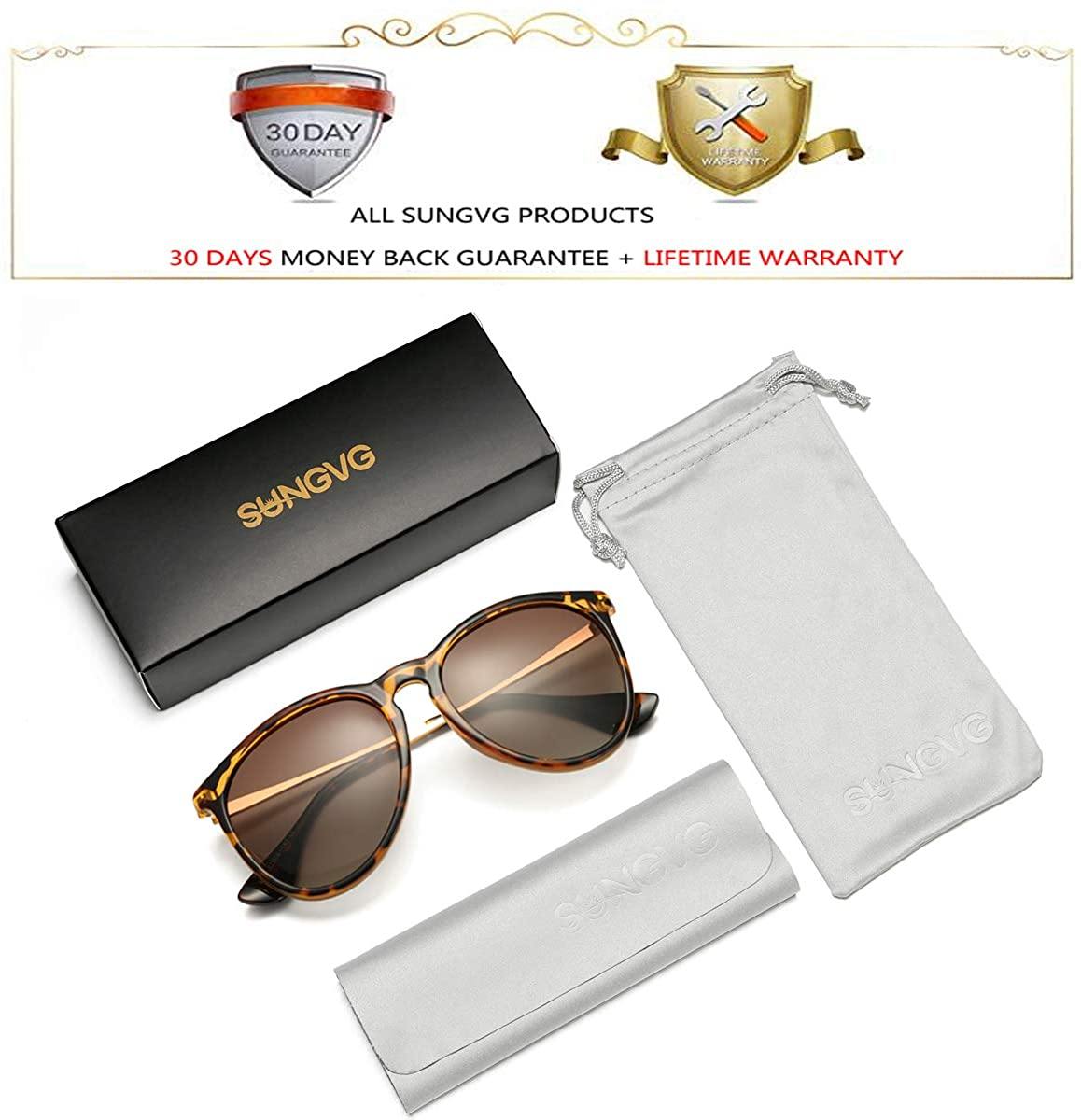 SUNGVG Polarized Sunglasses for Women Classic Round Retro Sun Glasses - JOY2ESpree