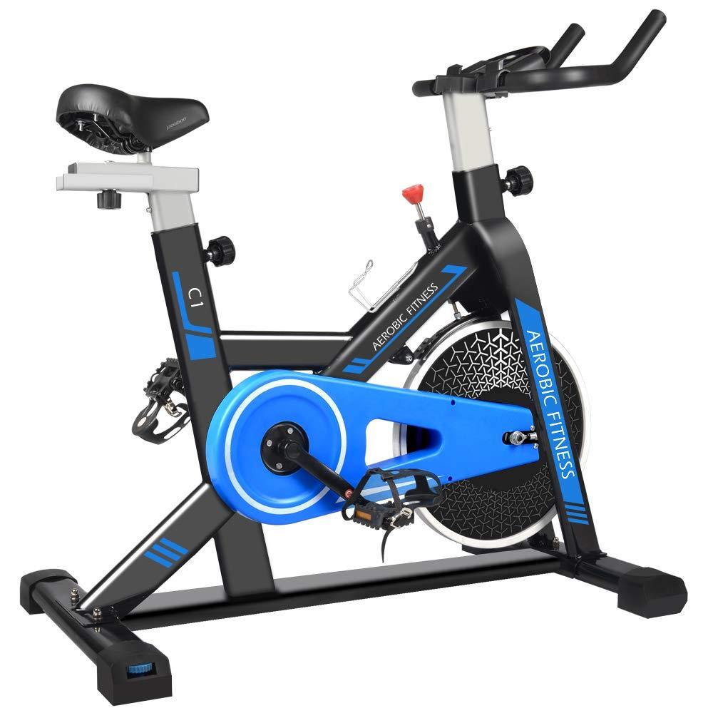 cycool Exercise Bike Indoor Cycling Bike Stationary Workout Bike Fitness Training Bikes with Phone Stand LCD Monitor Comfortable Seat Cushion - JOY2ESpree
