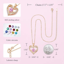 
                        
                          Cargar imagen en el visor de la galería, CDE Forever Love Heart Women Necklace 925 Sterling Silver Rose Gold Plated Birthstone Pendant Necklaces for Women - JOY2ESpree
                        
                      