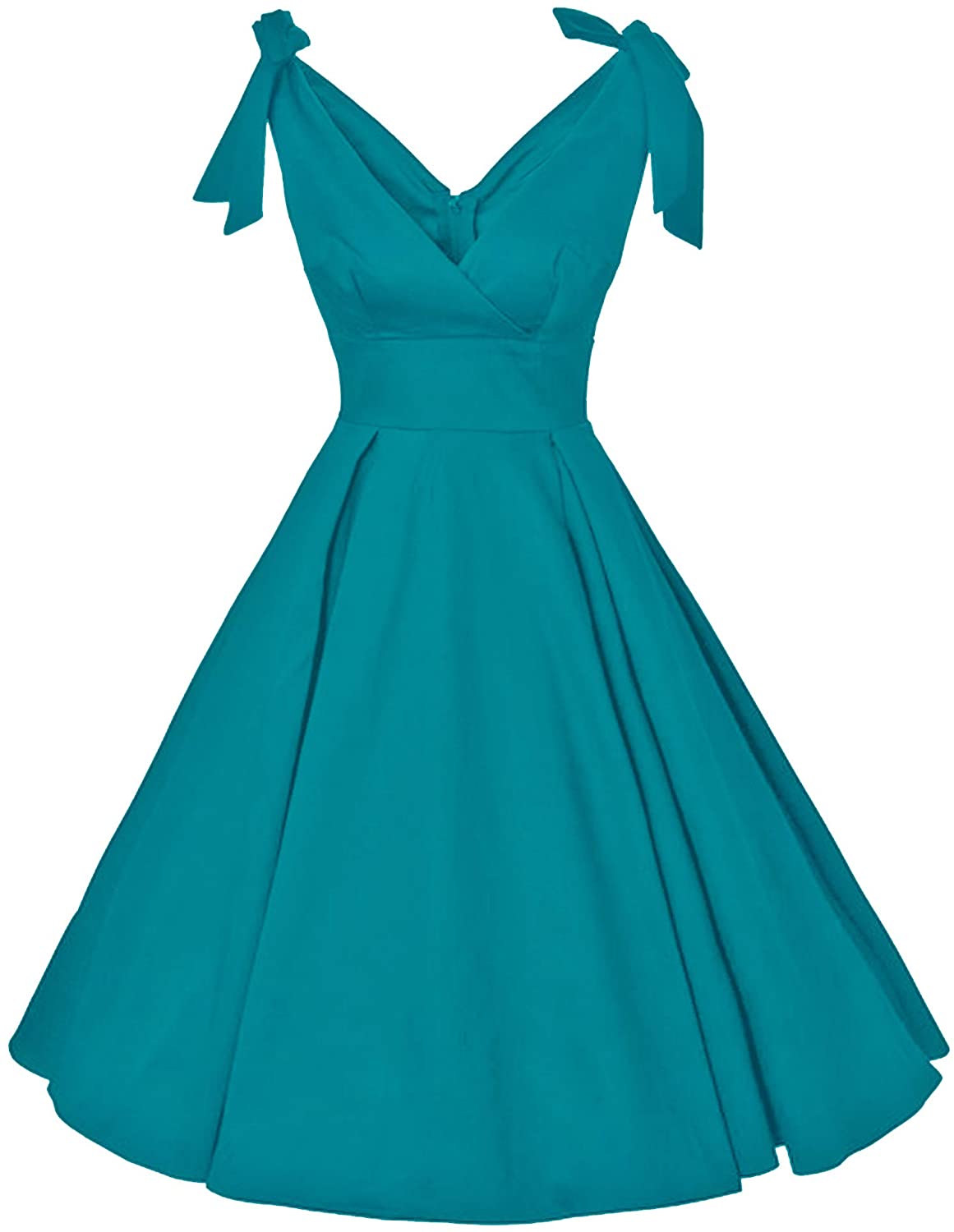 GownTown Women's 1950s V-Neck Bowknot Swing Cocktail Dress