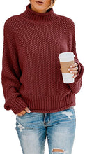 
                        
                          画像をギャラリービューアに読み込む, Saodimallsu Womens Turtleneck Oversized Sweaters Batwing Long Sleeve Pullover Loose Chunky Knit Jumper - JOY2ESpree
                        
                      