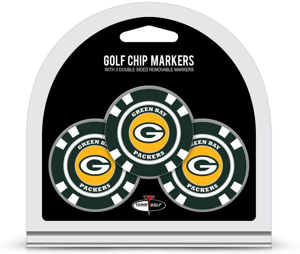 Team Golf NFL Golf Chip Ball Markers (3 Count), Poker Chip Size with Pop Out Smaller Double-Sided Enamel Markers - JOY2ESpree