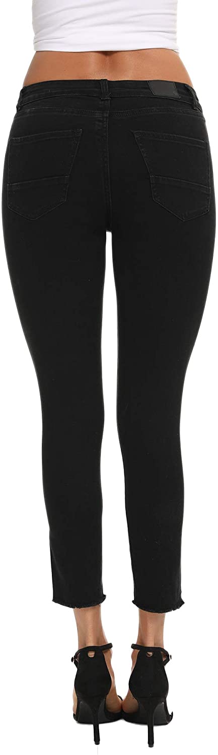 Resfeber Women's Ripped Boyfriend Jeans Cute Distressed Jeans Stretch Skinny Jeans with Hole