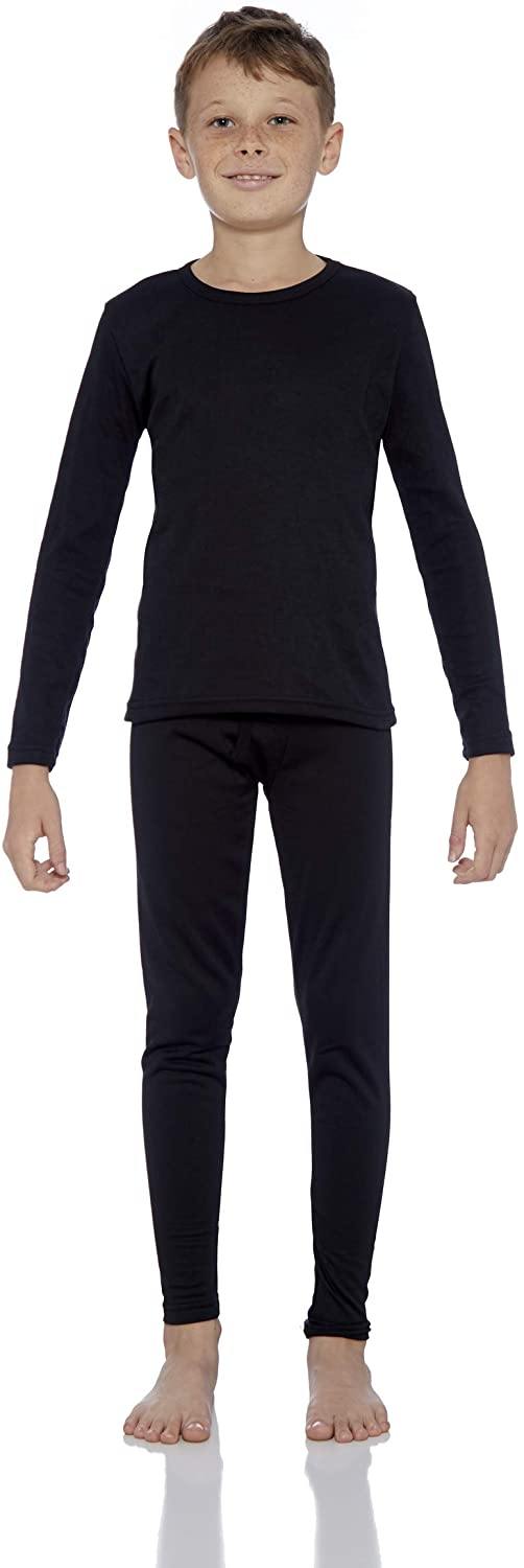 Rocky Thermal Underwear for Boys Fleece Lined Thermals Kids Base Layer Long John Set