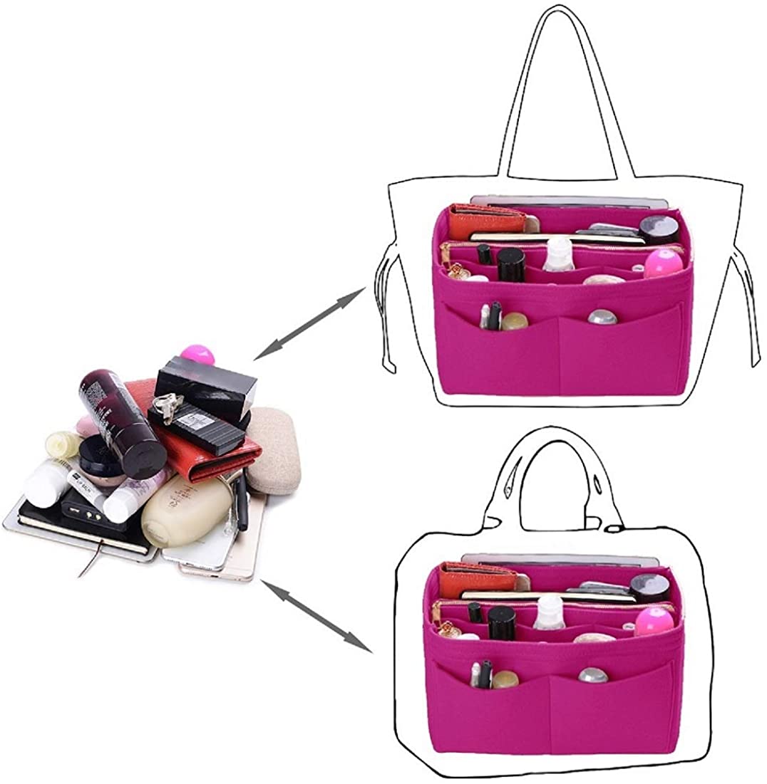 Purse Organizer Insert, Felt Bag organizer with zipper, Handbag & Tote Shaper, For Speedy Neverfull Tote, 5 Sizes