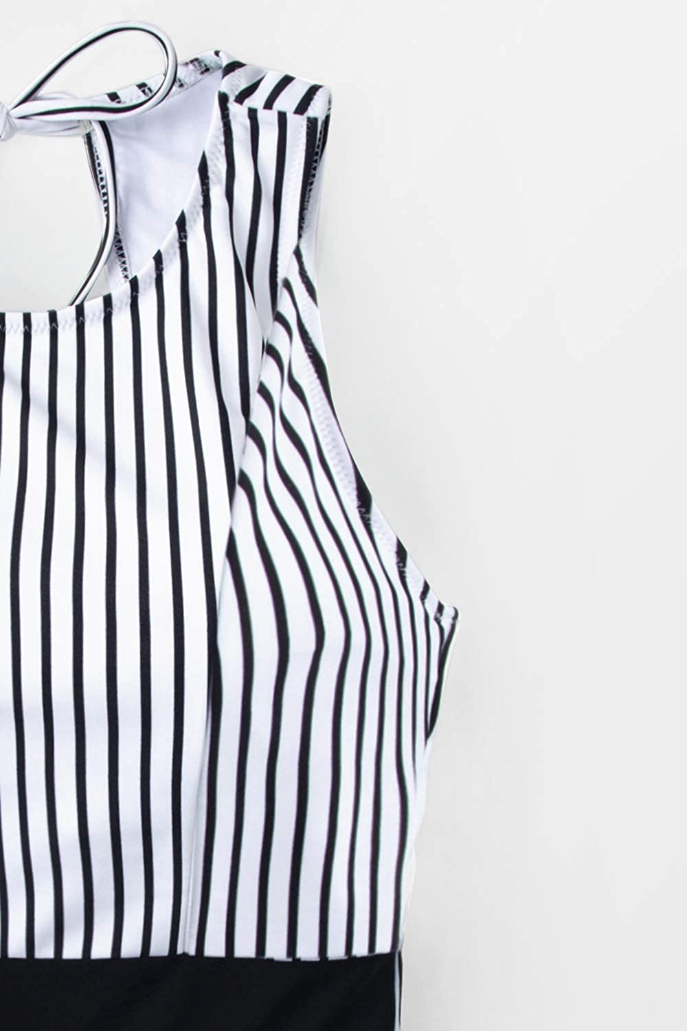 CUPSHE Women's Striped Leafy One Piece Swimsuit