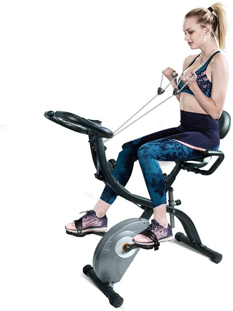 ATIVAFIT Indoor Cycling Bike Folding Magnetic Upright Bike Stationary Bike Recumbent Exercise Bike - JOY2ESpree