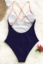 
                        
                          गैलरी व्यूवर में इमेज लोड करें, CUPSHE Women's One Piece Swimsuit V Neck Cross Back Color Block Beach Swimwear Bathing Suits
                        
                      