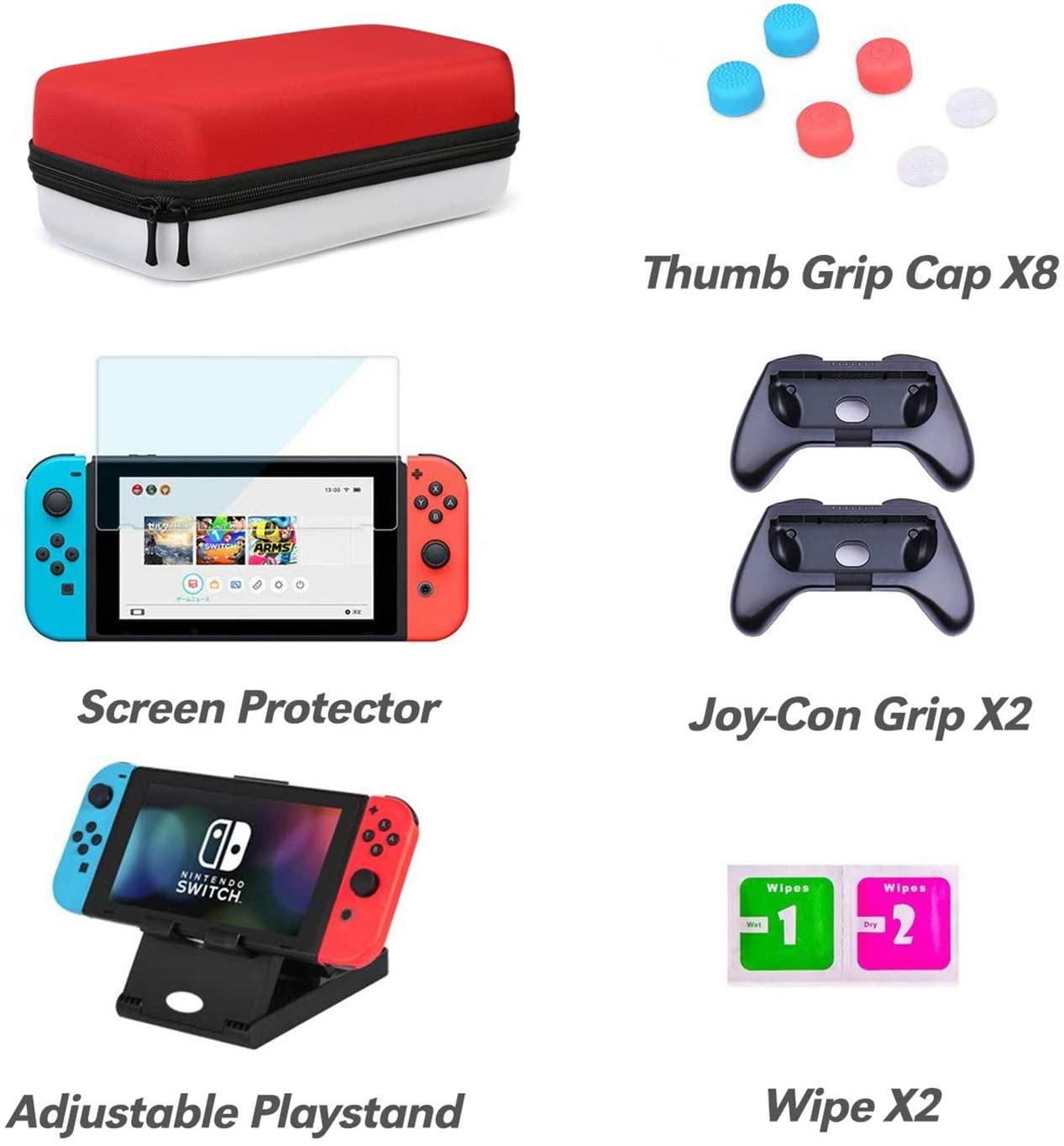 HEYSTOP Case Compatible with Nintendo Switch Carry Case Pouch Switch Cover Case 6 Joycon Grips - JOY2ESpree