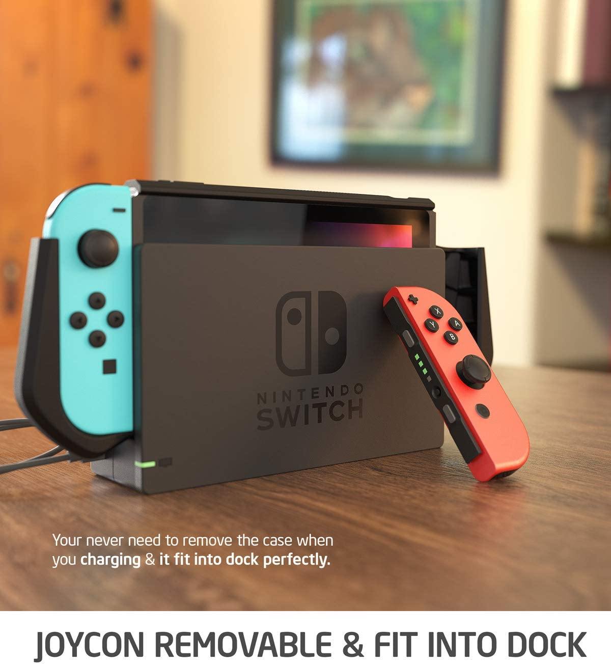 Mumba Dockable Case Compatible for Nintendo Switch, [Blade Series] TPU Grip Protective Cover Case with Ergonomic Design and Comfort Grip (Clear) - JOY2ESpree
