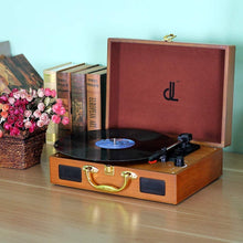 
                        
                          Muat gambar ke penampil Galeri, Vinyl Record Player, DLITIME 3-Speed Turntable with Built-in Speakers - JOY2ESpree
                        
                      