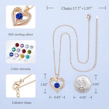 
                        
                          Cargar imagen en el visor de la galería, CDE Forever Love Heart Women Necklace 925 Sterling Silver Rose Gold Plated Birthstone Pendant Necklaces for Women - JOY2ESpree
                        
                      