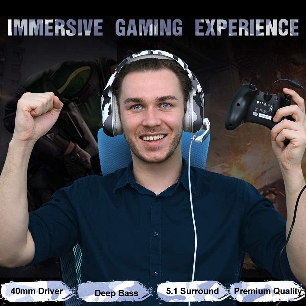 PS4 Gaming Headset with 7.1 Surround Sound, Xbox One Headset with Noise Canceling Mic & LED Light - JOY2ESpree