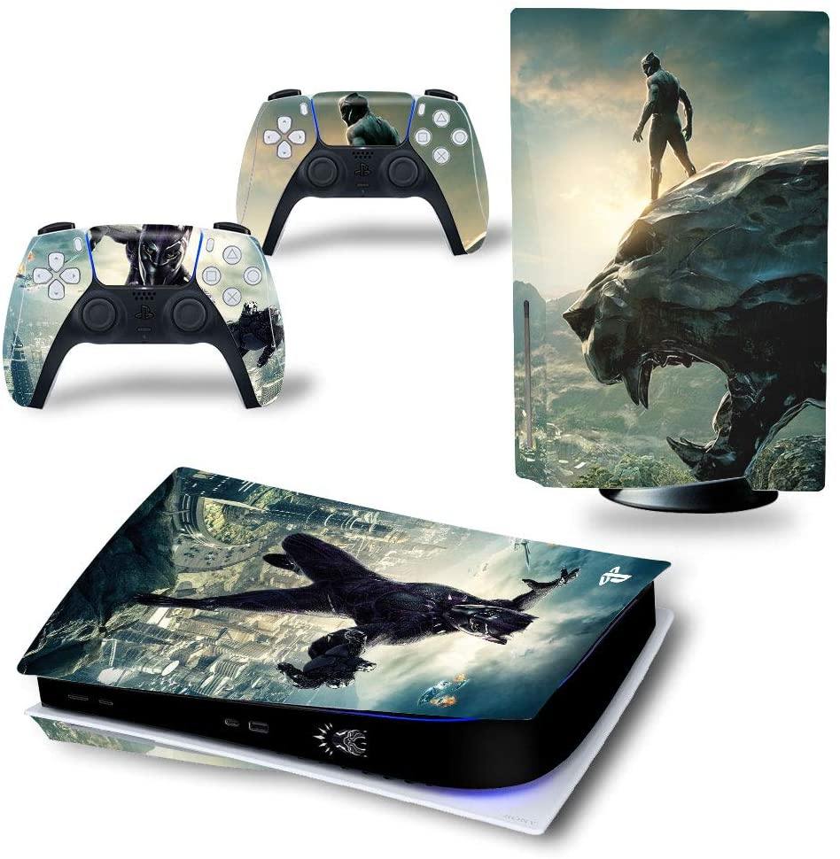 PS5 Console Skin and PS5 Controller Skins Set, Playstation 5 Skin Wrap Decal Sticker PS5 Digital Edition, Panther Decal Kit - JOY2ESpree