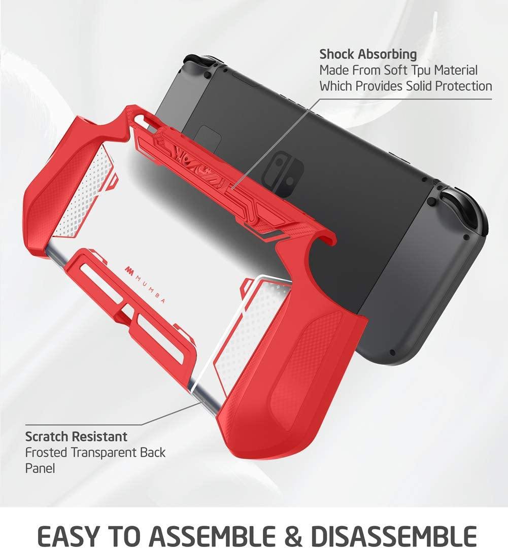 Mumba Dockable Case Compatible for Nintendo Switch, [Blade Series] TPU Grip Protective Cover Case with Ergonomic Design and Comfort Grip (Clear) - JOY2ESpree