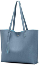 
                        
                          將圖片載入圖庫檢視器 Women's Soft Faux Leather Tote Shoulder Bag from Dreubea, Big Capacity Tassel Handbag
                        
                      