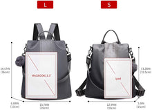 
                        
                          Load image into Gallery viewer, Women Backpack Purse Waterproof Nylon Anti-theft Rucksack Lightweight Shoulder Bag
                        
                      