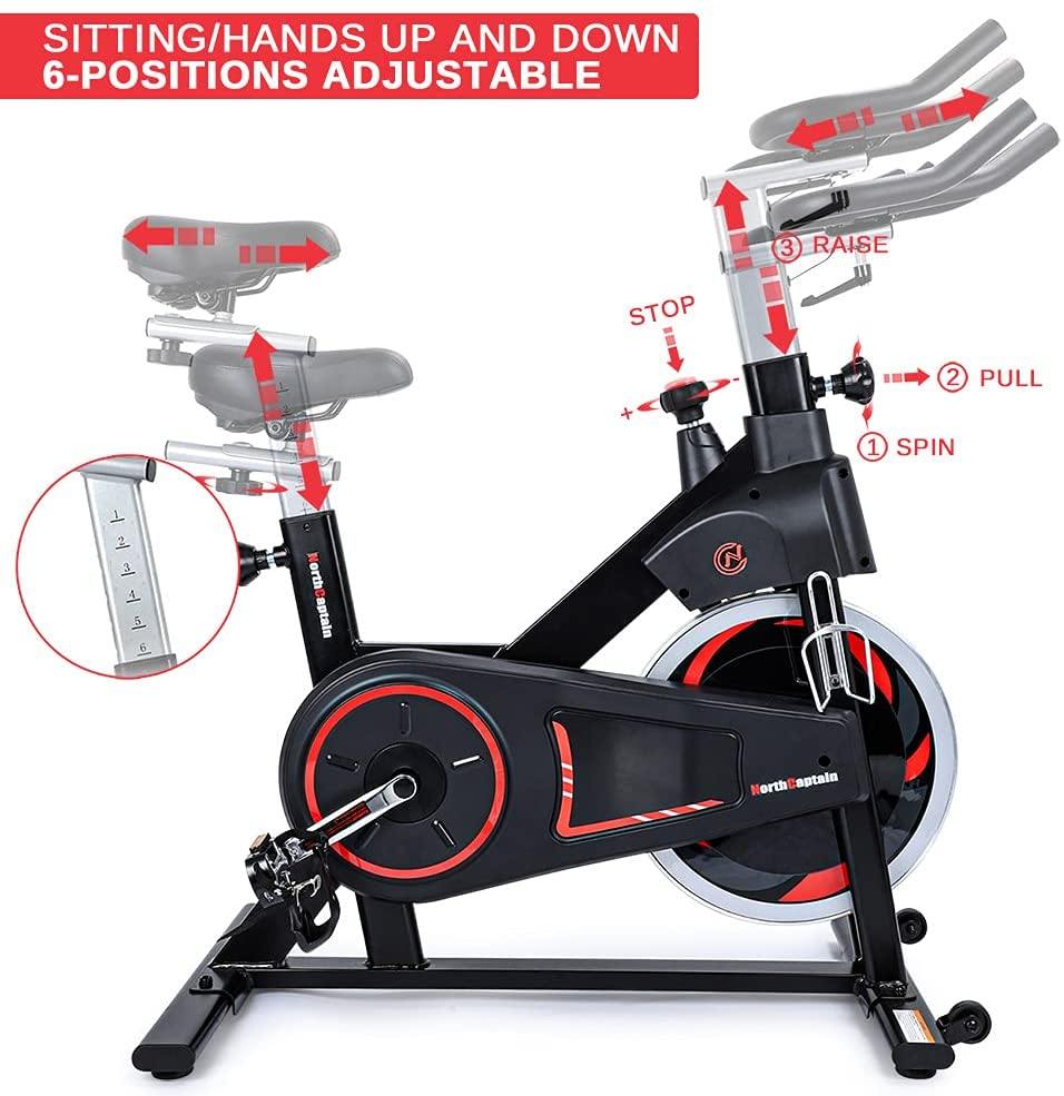 NORTHCAPTAIN Exercise Bikes Magnetic Resistance Indoor Cycling Stationary Bike with LCD Monitor - JOY2ESpree