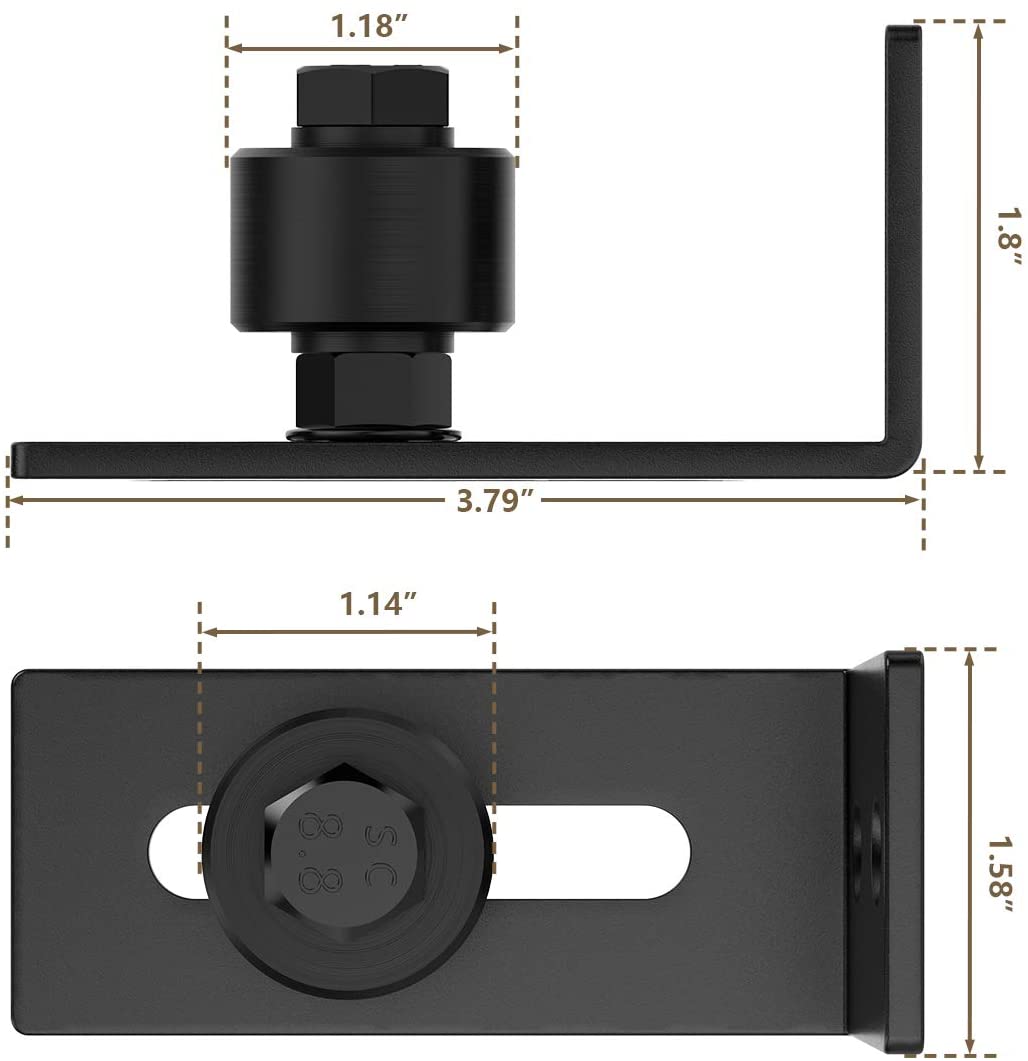 Homlux Heavy Duty Sliding Barn Door Floor Guide,Adjustable Roller,Wall Mount System,Flush Bottom Design,Floor and Door Panel Non-Damage(Floor Guide-3)