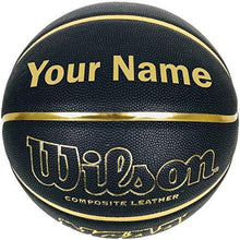 
                        
                          Load image into Gallery viewer, Customized Personalized Wilson NCAA Black and Gold Basketball Official Size 29.5" - JOY2ESpree
                        
                      
