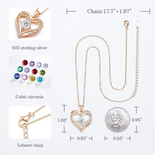 
                        
                          Cargar imagen en el visor de la galería, CDE Forever Love Heart Women Necklace 925 Sterling Silver Rose Gold Plated Birthstone Pendant Necklaces for Women - JOY2ESpree
                        
                      