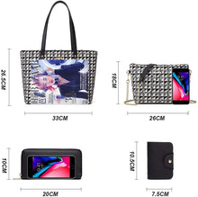 
                        
                          Load image into Gallery viewer, Women Fashion Handbags Wallet Tote Bag Shoulder Bag Top Handle Satchel Purse Set 4pcs
                        
                      
