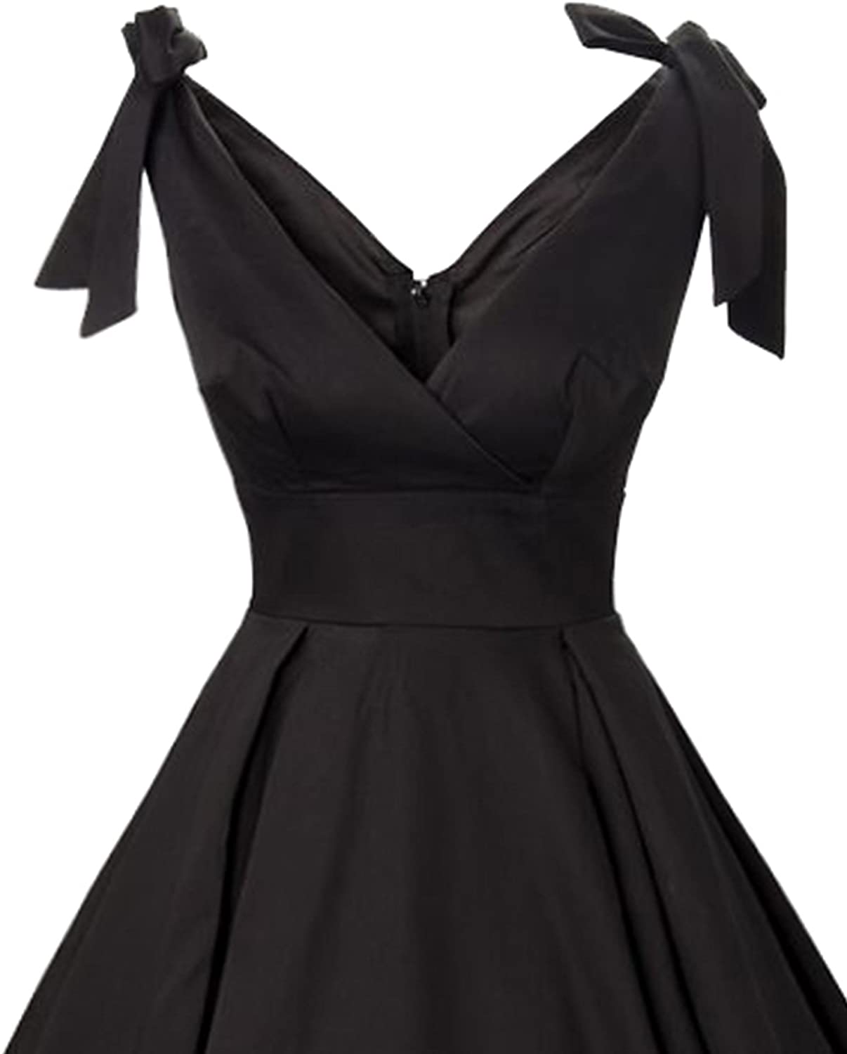 GownTown Women's 1950s V-Neck Bowknot Swing Cocktail Dress