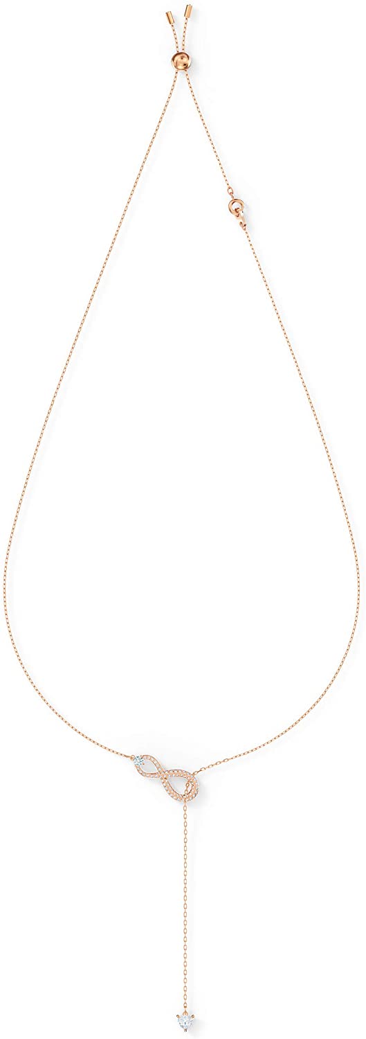SWAROVSKI Women's Infinity Jewelry Collections, Rhodium Finish, Rose Gold Tone Finish, Clear Crystals - JOY2ESpree
