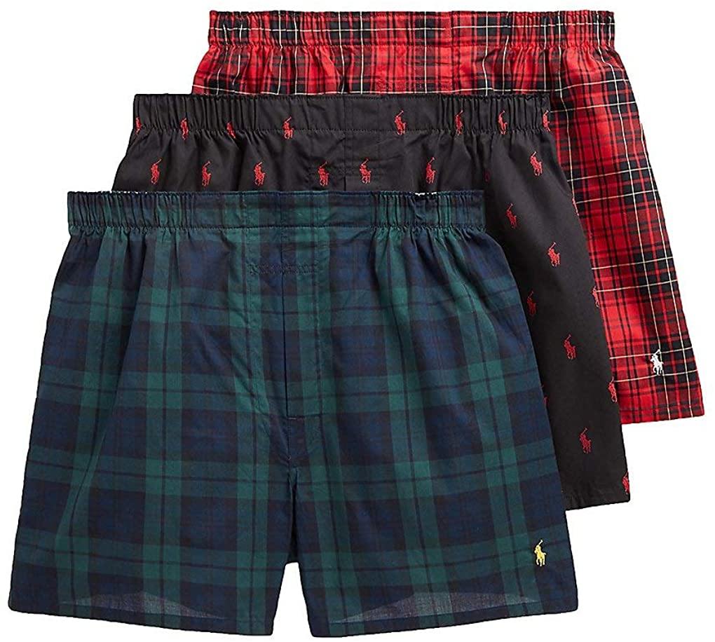 Polo Ralph Lauren Men's 3-Pack Classic Fit Packaged Woven Boxers