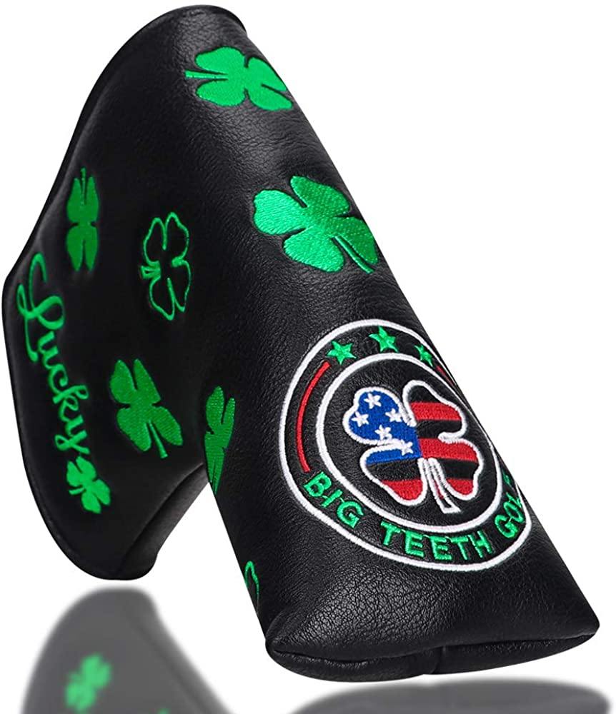 Big Teeth Golf Blade Putter Cover Headcover Club Protector Magnetic Bar Closure for Scotty Cameron Taylormade Odyssey - JOY2ESpree