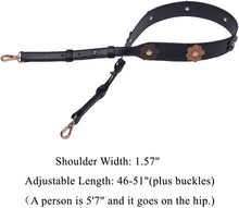 
                        
                          गैलरी व्यूवर में इमेज लोड करें, Beaulegan Wide Studded Flower Leather Purse Strap Replacement - Adjustable for Shoulder Crossbody Bag (Black/Gold Clasp)
                        
                      
