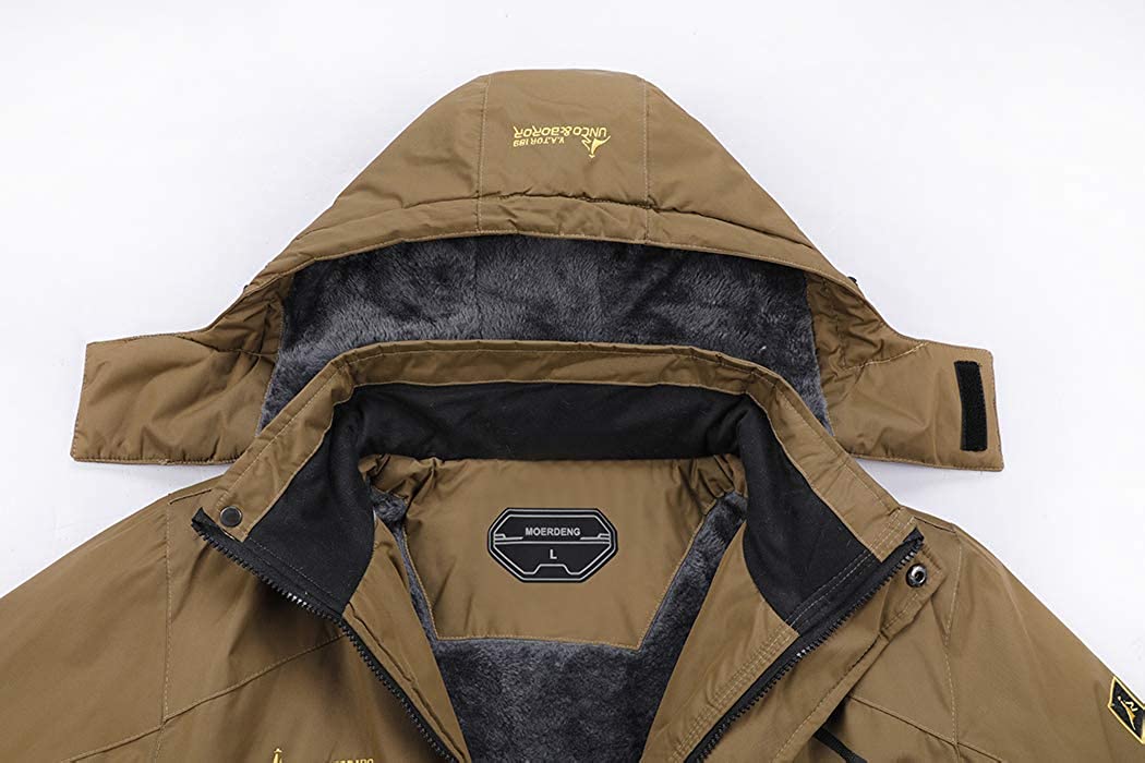 MOERDENG Men's Waterproof Ski Jacket Warm Winter Snow Coat Mountain Windbreaker Hooded Raincoat Snowboarding Jackets