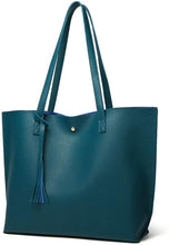 
                        
                          將圖片載入圖庫檢視器 Women's Soft Faux Leather Tote Shoulder Bag from Dreubea, Big Capacity Tassel Handbag
                        
                      