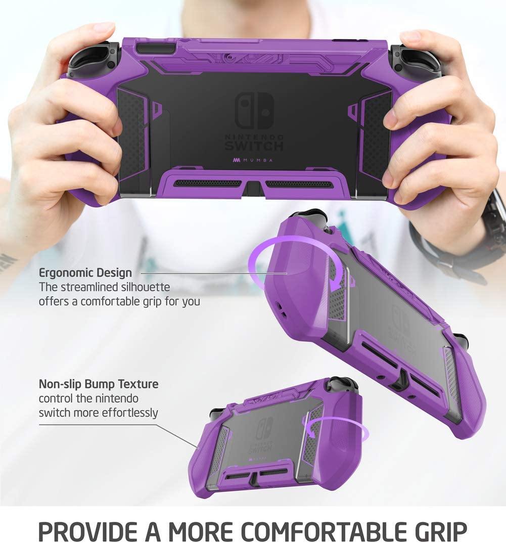 Mumba Dockable Case Compatible for Nintendo Switch, [Blade Series] TPU Grip Protective Cover Case with Ergonomic Design and Comfort Grip (Clear) - JOY2ESpree