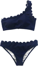 
                        
                          Load image into Gallery viewer, CUPSHE Women's Solid Wavy Edge One-Shoulder Bikini Set Rain of Petals - JOY2ESpree
                        
                      