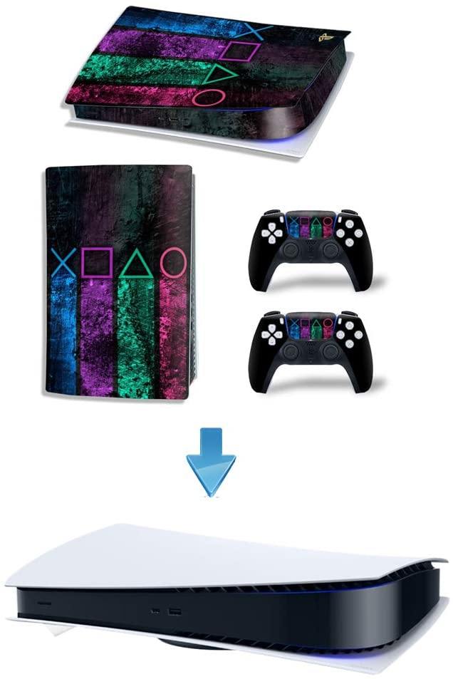 Decals Cover Whole Body Skin Protector for PS5 Playstation 5 Console Wrap Sticker Skin with 2 Wireless DualSense Controller Decal - JOY2ESpree