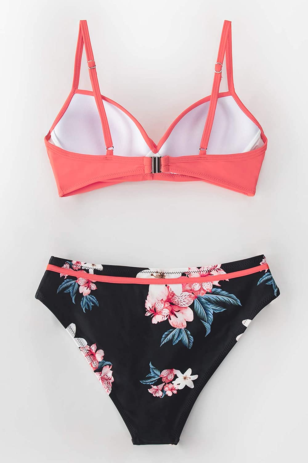 CUPSHE Women's Wrap Top Floral Bottom Bathing Suit Two Piece Sexy Swimsuit