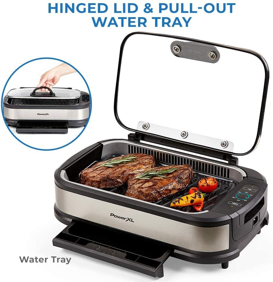 PowerXL Smokeless Grill with Tempered Glass Lid with Interchanable Griddle Plate - JOY2ESpree
