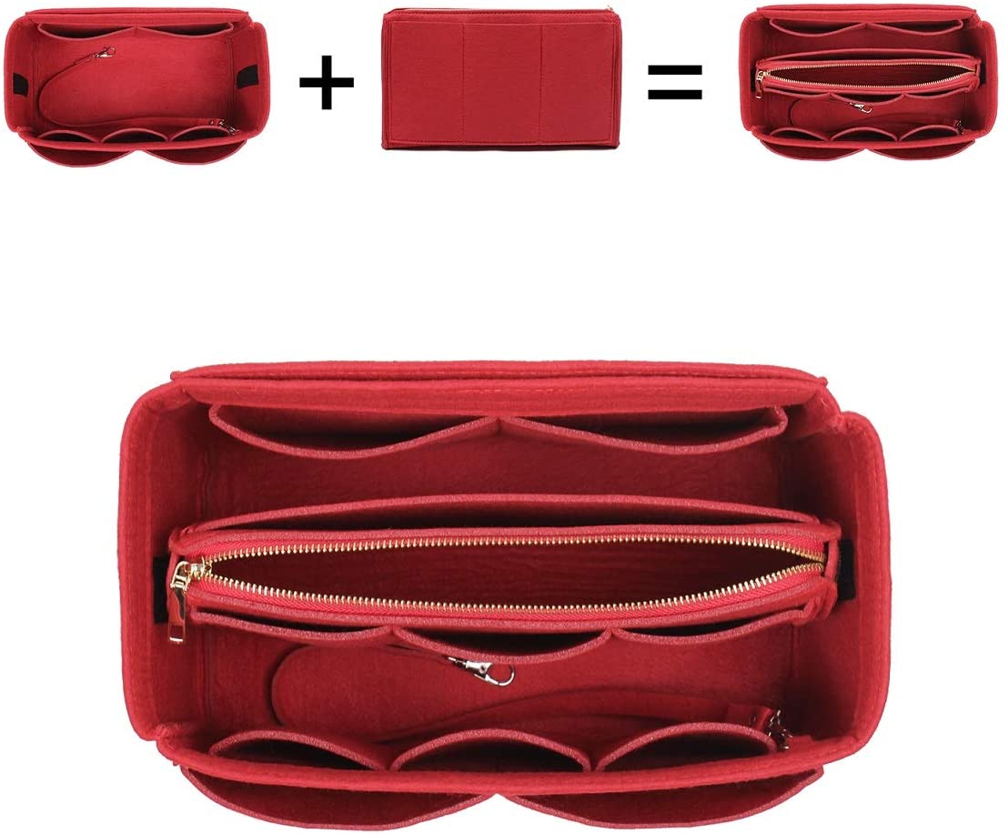 Purse Organizer Insert, Bag Organizer, Bag in Bag, Perfect for Speedy Neverfull and More, 5 Size (X-Large, Black)