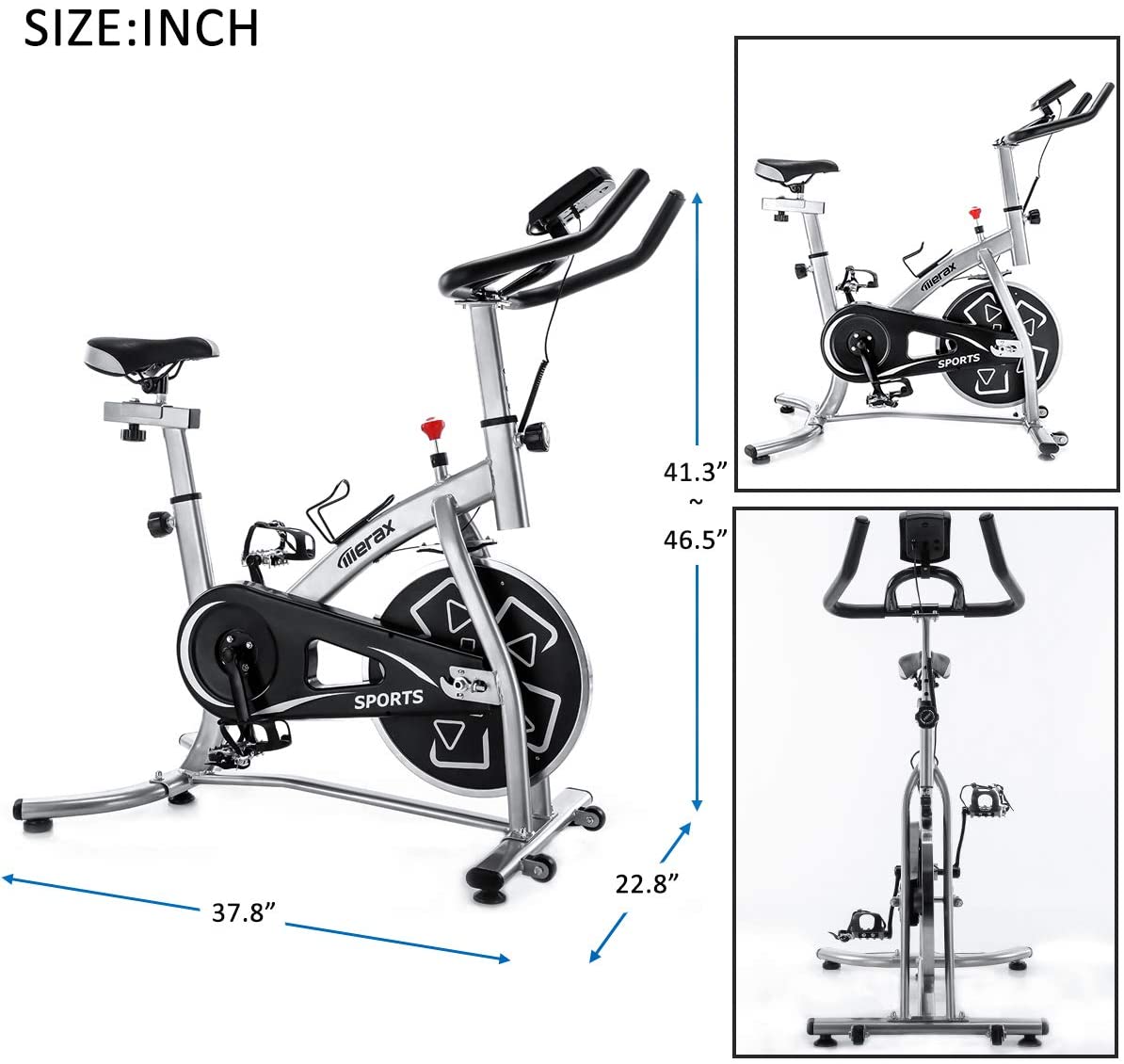 Merax Exercise Bike Spin Bike Stationary Indoor Cycling Bike Workout Bike for Home Use - JOY2ESpree