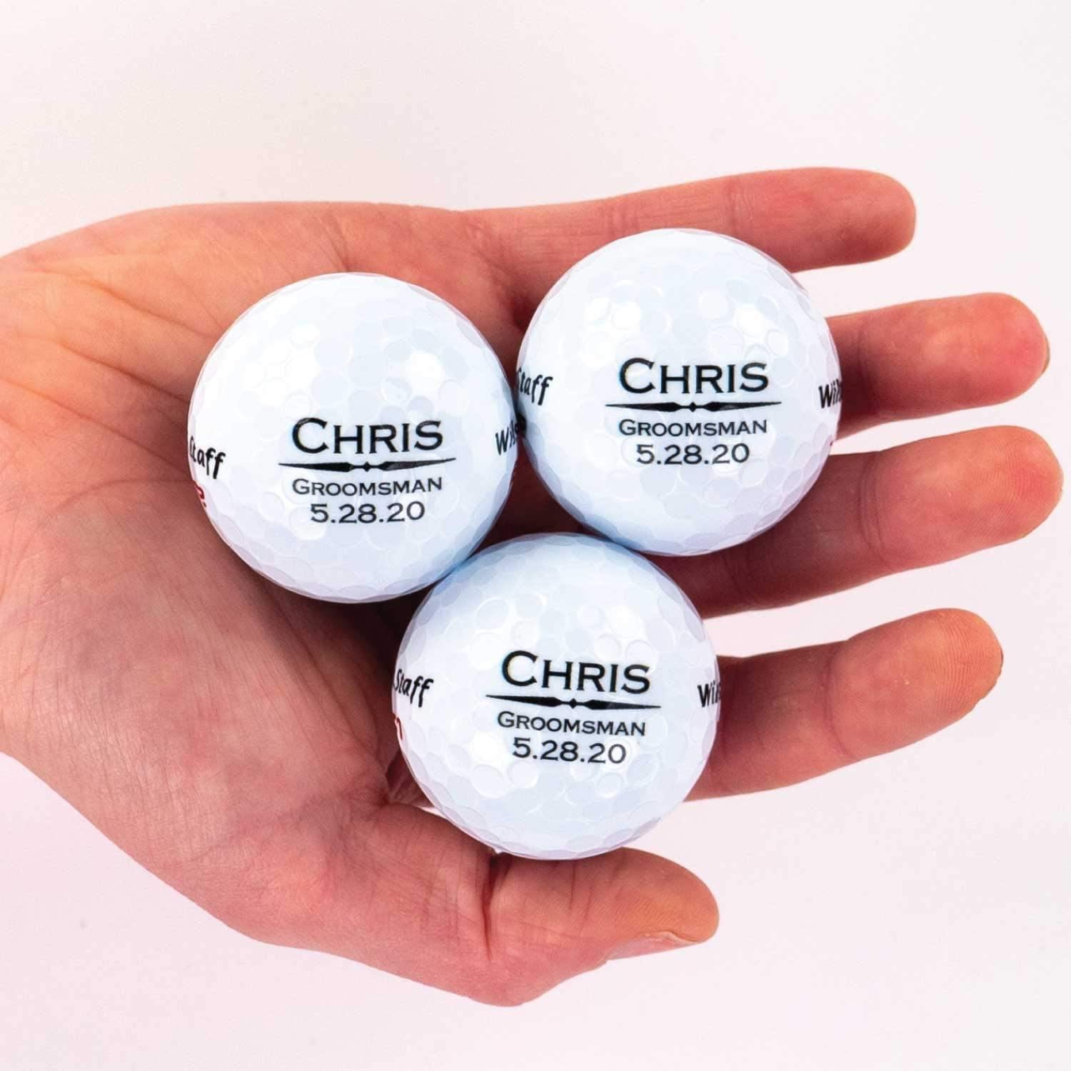 Buffalo BottleCraft Personalized Groomsman Golf Balls, Sleeve of 3, Wilson, Custom Designs for Groomsmen, Best Man, Ushers, Officiants - JOY2ESpree