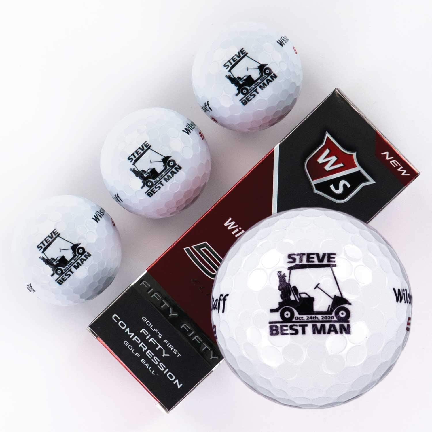 Buffalo BottleCraft Personalized Groomsman Golf Balls, Sleeve of 3, Wilson, Custom Designs for Groomsmen, Best Man, Ushers, Officiants - JOY2ESpree