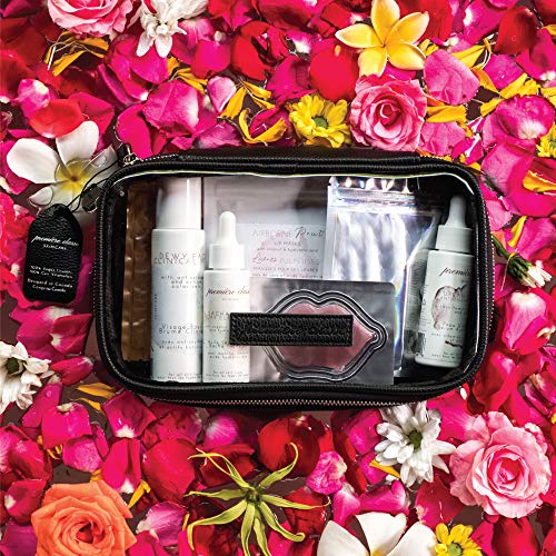 Vegan Leather Clear Makeup Bag - Toiletry Bags for Traveling - Cosmetic Bag