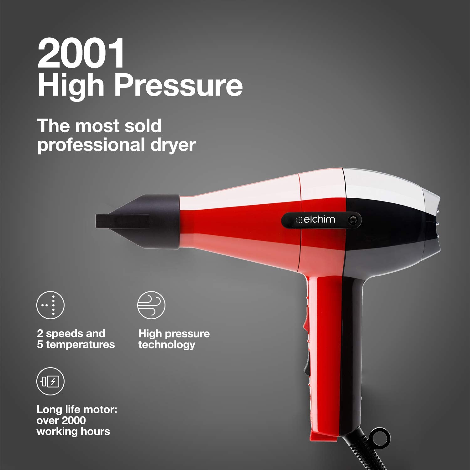 Elchim Classic Blow Dryer Professional Salon Ceramic Hair Dryer